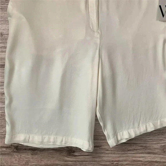Worthington New Rayon Silky Bermuda High Rise Dress Shorts Size 12 W34 Cream - Picture 5 of 13